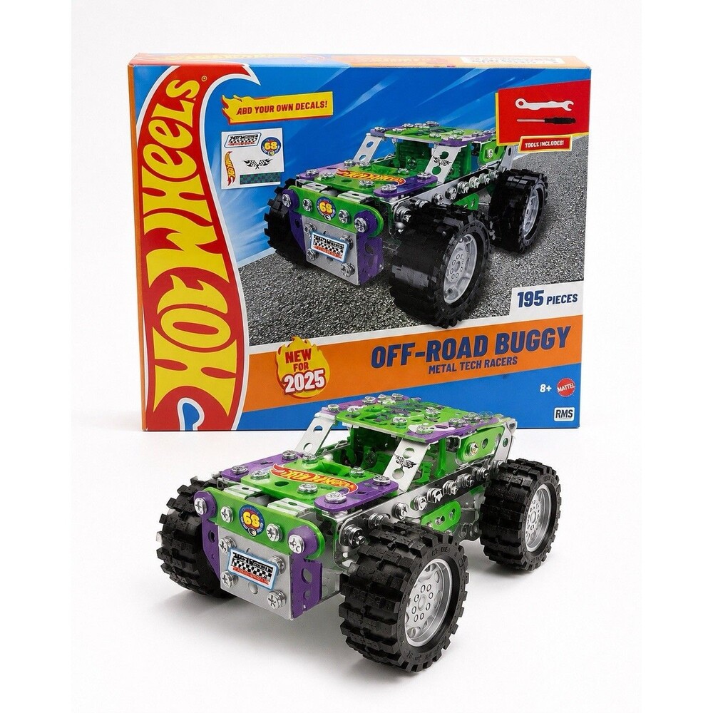 Hot Wheels Metal Tech Racers Off-Road Buggy 195 Pc Building Set New Sealed